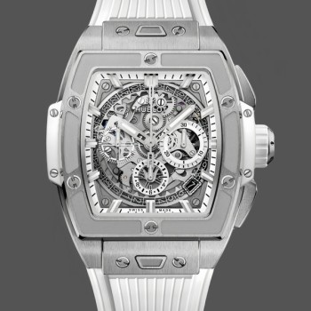 Men's Hublot Spirit of Big Bang Titanium with White Diamonds 42MM  642.NE.2010.RW Skeleton Dial