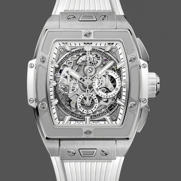 Mens Hublot Spirit of Big Bang Titanium with White Diamonds 42MM  642.NE.2010.RW Skeleton Dial Replica Watch Image