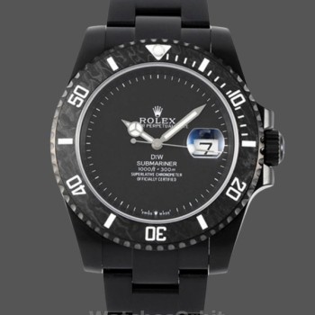 Men's Rolex Submariner DIW Parakeet Edition 41MM Carbon Fiber Bezel Black Dial Black Dial